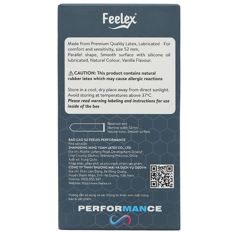 Bao cao su Feelex Performance giúp kéo dài thời gian yêu 52mm hộp 10 cái - 3